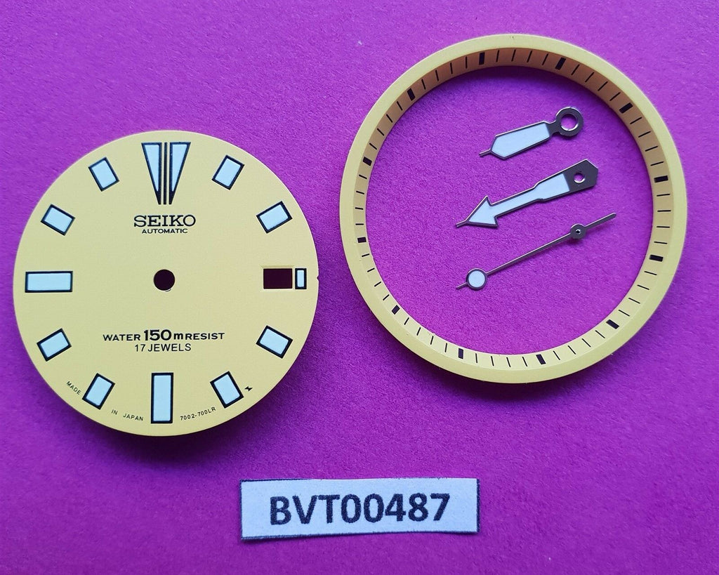 NEW SEIKO YELLOW DIAL HANDS MINUTE TRACK SET FOR SEIKO 7002 7000 WATCH BVT00487