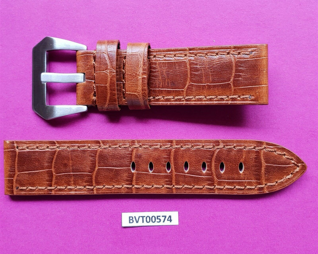 NEW REAL LEATHER STRAP BAND SIZE 22 MM PANERAI, SEIKO & OTHER WATCHES BVT00574