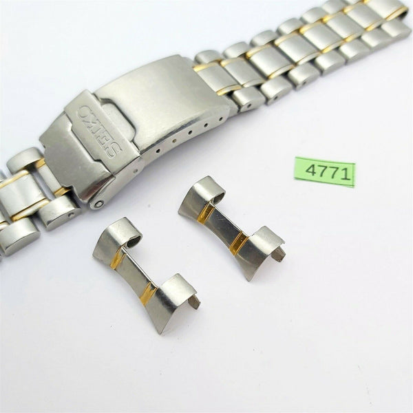 USED SEIKO GOLD PLATE AND SS BRACELET 7S26 0030 0010 WATCH 20mm SKX013