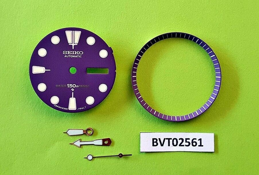 NEW SEIKO PURPLE DIAL HANDS MINUTE TRACK SET FOR SEIKO 6309 7040 WATCH BVT02561