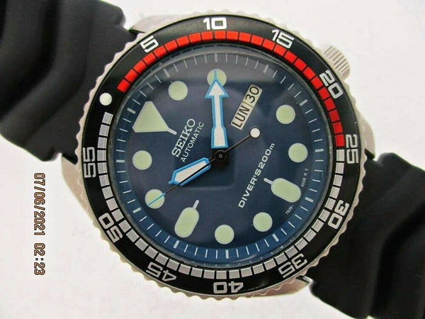 03' SEIKO 7S26 0020 SKX007 MENS BLUE RALLYE DAY DATE 302130 EU SHIP SRVCD WATCH