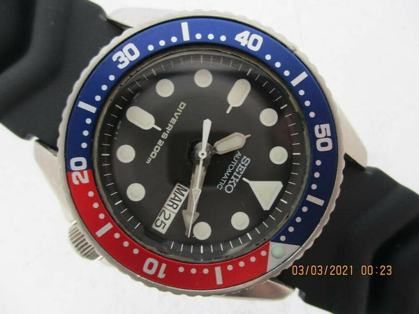 PROJECT TO FIX SEIKO 7S26 0030 AUTO MIDSIZED PEPSI DAY DATE 981858 EU SHIP WATCH